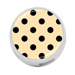 Polka Dots - Black on Peach Orange 4-Port USB Hub (One Side)