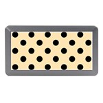 Polka Dots - Black on Peach Orange Memory Card Reader (Mini)