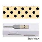 Polka Dots - Black on Peach Orange Memory Card Reader (Stick)