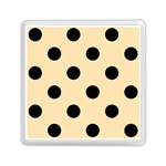 Polka Dots - Black on Peach Orange Memory Card Reader with Storage (Square)