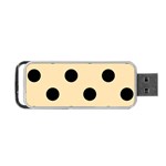 Polka Dots - Black on Peach Orange Portable USB Flash (One Side)