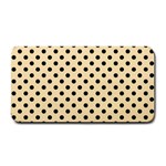 Polka Dots - Black on Peach Orange Medium Bar Mat