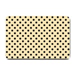 Polka Dots - Black on Peach Orange Small Doormat