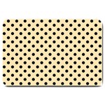 Polka Dots - Black on Peach Orange Large Doormat