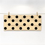 Polka Dots - Black on Peach Orange Hand Towel