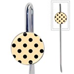 Polka Dots - Black on Peach Orange Book Mark