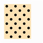 Polka Dots - Black on Peach Orange Small Garden Flag (Two Sides)