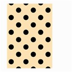 Polka Dots - Black on Peach Orange Large Garden Flag (Two Sides)