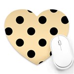 Polka Dots - Black on Peach Orange Heart Mousepad