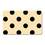Polka Dots - Black on Peach Orange Magnet (Rectangular)