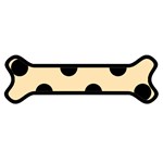Polka Dots - Black on Peach Orange Magnet (Dog Bone)