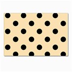 Polka Dots - Black on Peach Orange Postcard 4 x 6  (Pkg of 10)