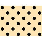 Polka Dots - Black on Peach Orange Birthday Cake 3D Greeting Card (7x5)