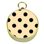 Polka Dots - Black on Peach Orange Gold Compass