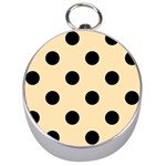 Polka Dots - Black on Peach Orange Silver Compass