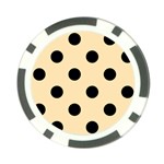 Polka Dots - Black on Peach Orange Poker Chip Card Guard