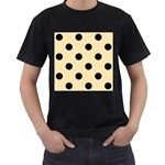 Polka Dots - Black on Peach Orange Men s T-Shirt (Black)