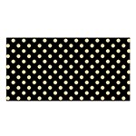 Polka Dots - Peach Orange on Black Satin Shawl
