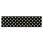 Polka Dots - Peach Orange on Black Satin Scarf (Oblong)
