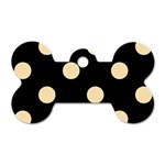 Polka Dots - Peach Orange on Black Dog Tag Bone (One Side)