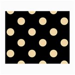 Polka Dots - Peach Orange on Black Small Glasses Cloth