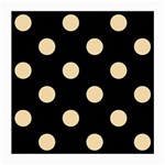 Polka Dots - Peach Orange on Black Medium Glasses Cloth (2 Sides)