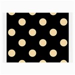 Polka Dots - Peach Orange on Black Large Glasses Cloth (2 Sides)