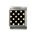 Polka Dots - Peach Orange on Black Italian Charm (13mm)