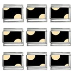Polka Dots - Peach Orange on Black 9mm Italian Charm (9 pack)