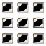 Polka Dots - Peach Orange on Black Mega Link Italian Charm (9 pack)