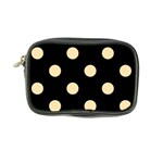 Polka Dots - Peach Orange on Black Coin Purse