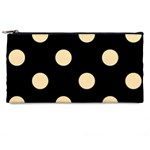 Polka Dots - Peach Orange on Black Pencil Case