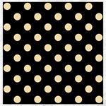 Polka Dots - Peach Orange on Black Canvas 16  x 16 