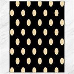Polka Dots - Peach Orange on Black Canvas 18  x 24 