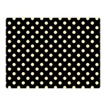 Polka Dots - Peach Orange on Black Double Sided Flano Blanket (Mini)