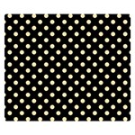 Polka Dots - Peach Orange on Black Double Sided Flano Blanket (Small)