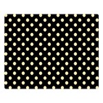 Polka Dots - Peach Orange on Black Double Sided Flano Blanket (Large)