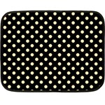 Polka Dots - Peach Orange on Black Double Sided Fleece Blanket (Mini)