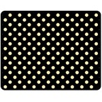 Polka Dots - Peach Orange on Black Fleece Blanket (Medium) (One Side)