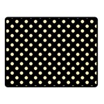 Polka Dots - Peach Orange on Black Fleece Blanket (Small) (One Side)