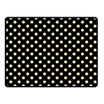 Polka Dots - Peach Orange on Black Double Sided Fleece Blanket (Small) (Two Sides)