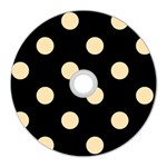 Polka Dots - Peach Orange on Black CD Wall Clock