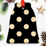 Polka Dots - Peach Orange on Black Bell Ornament (Two Sides)