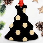 Polka Dots - Peach Orange on Black Ornament (Christmas Tree)