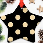 Polka Dots - Peach Orange on Black Star Ornament (Two Sides)