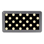 Polka Dots - Peach Orange on Black Memory Card Reader (Mini)