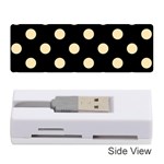 Polka Dots - Peach Orange on Black Memory Card Reader (Stick)