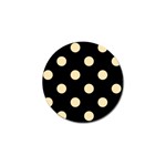 Polka Dots - Peach Orange on Black Golf Ball Marker