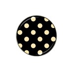 Polka Dots - Peach Orange on Black Hat Clip Ball Marker (4 pack)