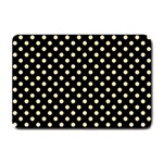 Polka Dots - Peach Orange on Black Small Doormat